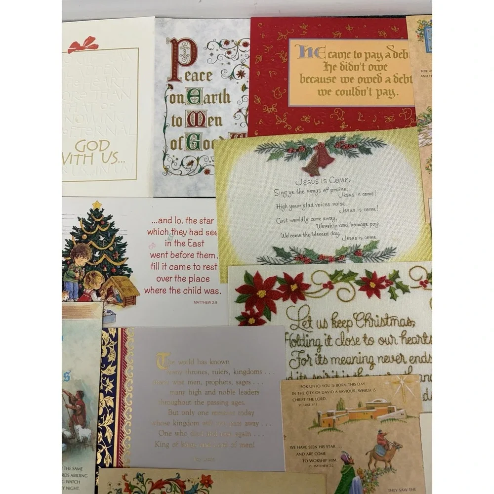 Vintage Christmas Cards Fronts ONLY Bible  Verses More Scrapbooking Crafts 50+